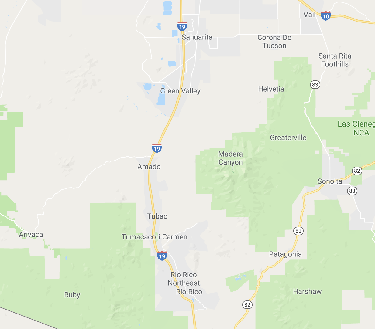 Google Map of Rio Rico, AZ